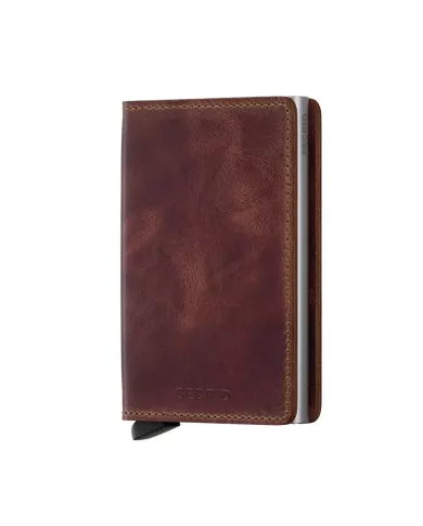 Secrid - Porte-cartes de crédit en cuir Slim brun vintage 
