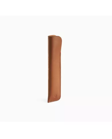 Etui 1 ou 2 stylos en cuir camel