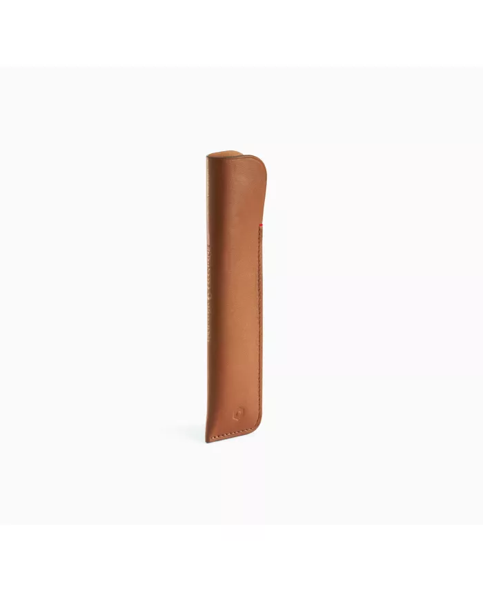 Etui 1 ou 2 stylos en cuir camel