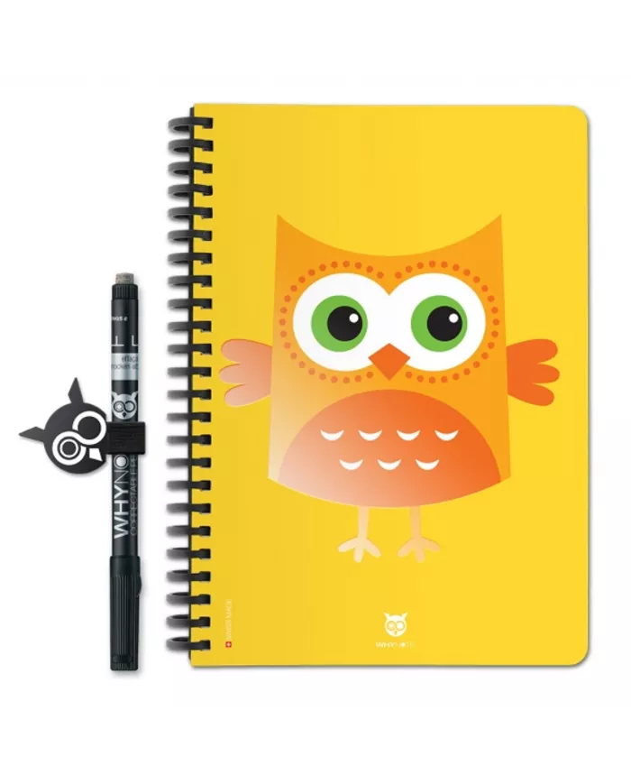 WhyNote - Book A5 Hiboux Jaune