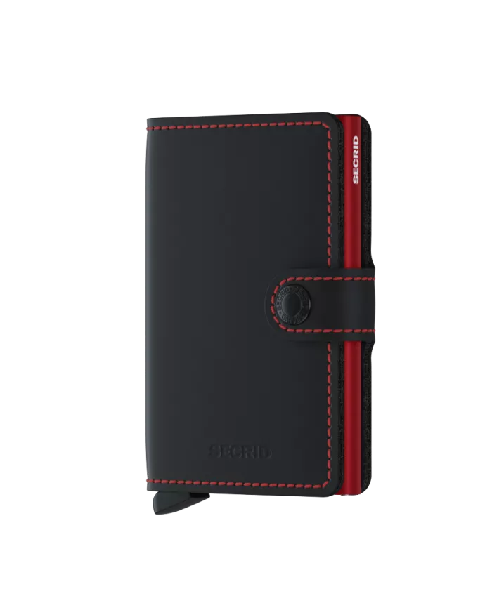 Secrid Porte-cartes de crédit en cuir Black & Red matte