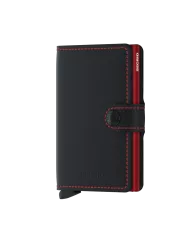 Secrid Porte-cartes de crédit en cuir Black & Red matte