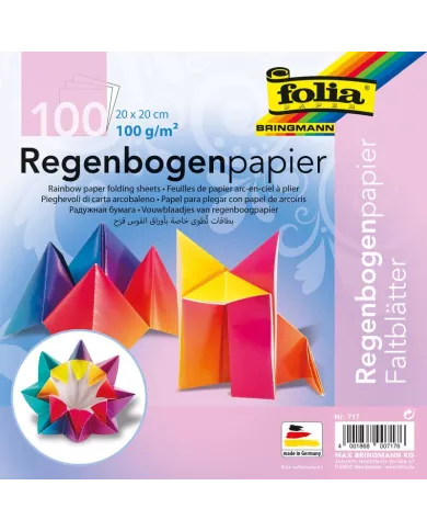 Feuilles Origami arc-en-ciel