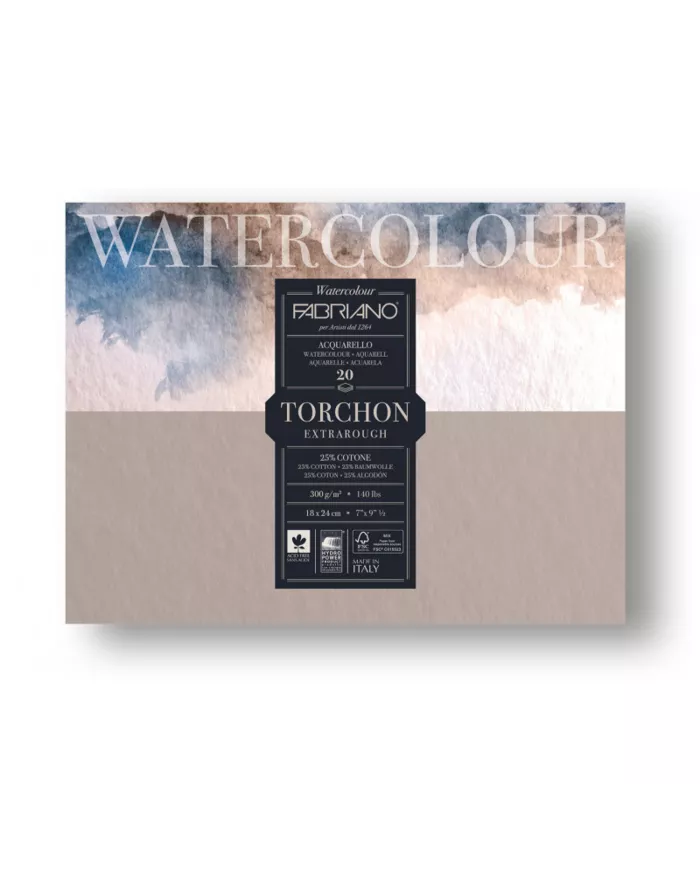Bloc de papier aquarelle Watercolour Studio Torchon 20 feuilles 300gr