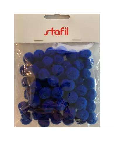 Pompon bleu foncé