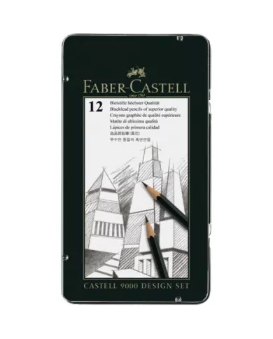 Crayon graphite Set Design Faber Castell, assortiment de 12 pces 5B à 5H