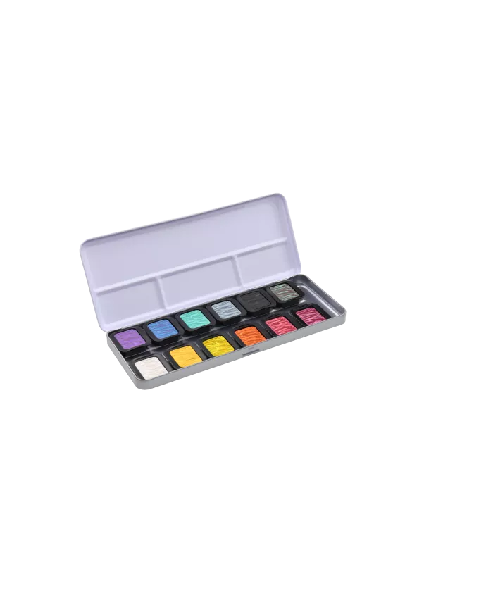 Boîte Finetec Essentials 12 couleurs nacrées Rainbow
