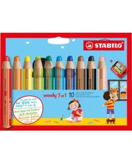 Crayon Stabilo Woody 3-1, 10 couleurs