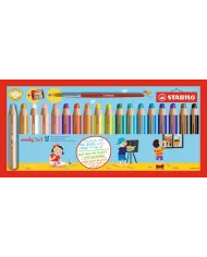 Crayon Stabilo Woody 3-1, 18 couleurs