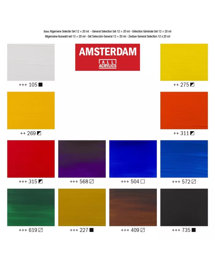 Set Amsterdam acrylique 12x20ml