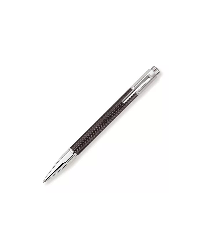 Stylo-bille Varius Carbon finition argentée rhodiée