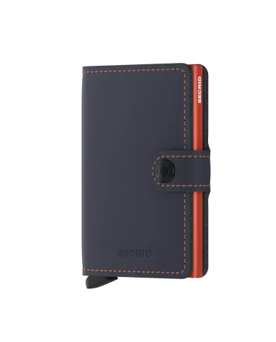 Secrid - Porte-cartes de crédit en cuir nightblue & orange matte