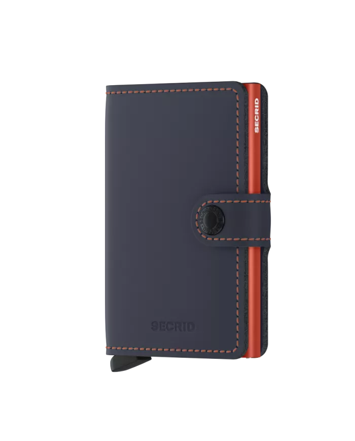 Secrid - Porte-cartes de crédit en cuir nightblue & orange matte