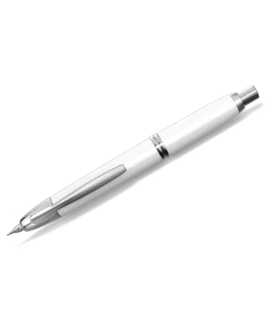 Pilot - Stylo-Plume Capless laque blanc finition rhodié, 3 tailles de bec F, M, B