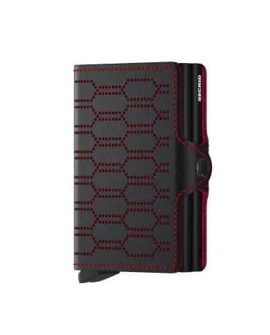 Secrid - Porte-cartes de crédit en cuir Fuel Black-Red