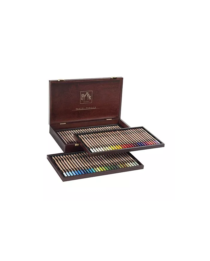 Coffret en bois de 84 crayons Pastel