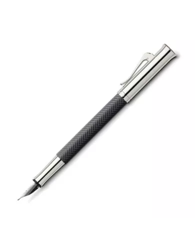 Graf von Faber-Castell - Plume Guilloché Ciselé finition plaqué rhodium, 3 tailles de bec F, M, B