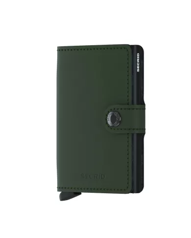 Secrid - Porte-cartes de crédit en cuir Matte vert-noir