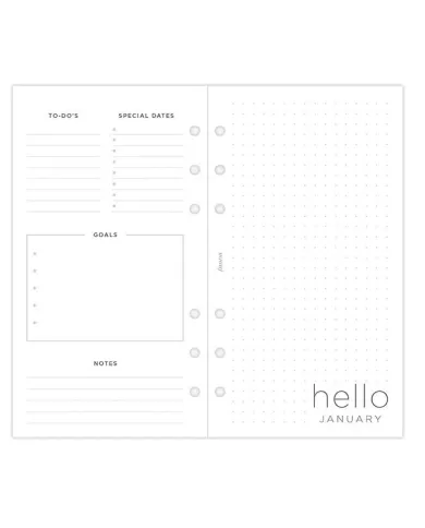 Recharge PERSONAL semaine sur 2 pages "Minimal" 2026