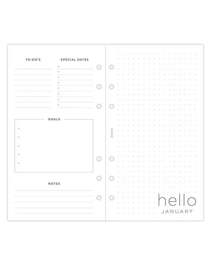 Recharge PERSONAL semaine sur 2 pages "Minimal" 2026
