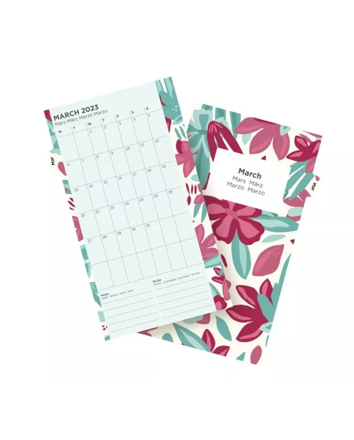 Recharge PERSONAL semaine sur 2 pages "Illustré Floral" 2026