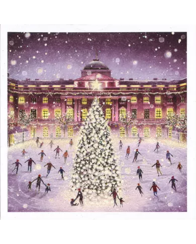 Coffret de 10 cartes de Noël Patinoire