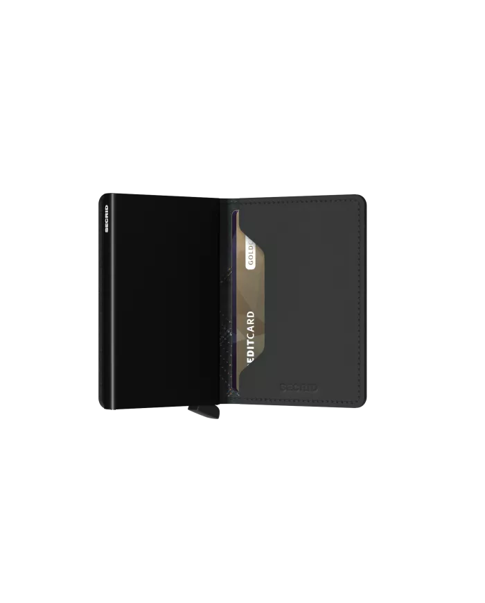 Secrid - Porte-cartes de crédit en cuir Slim Stitch Linea Orange