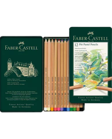 Boîte de crayons pastel  Pitt Faber Castell, assortiment de 12 pces
