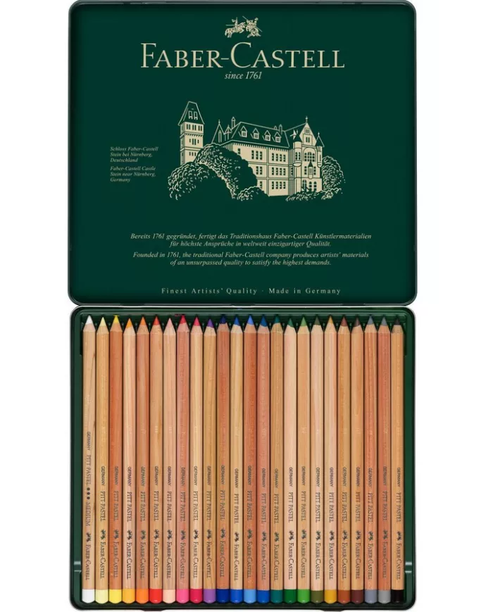 Boîte de crayons pastel Pitt Faber Castell, assortiment de 24 pces