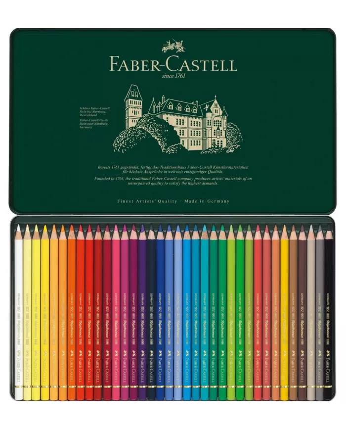 Boîte de crayons de couleur Faber Castell Polychromos 9213, assortiment de 36 pces