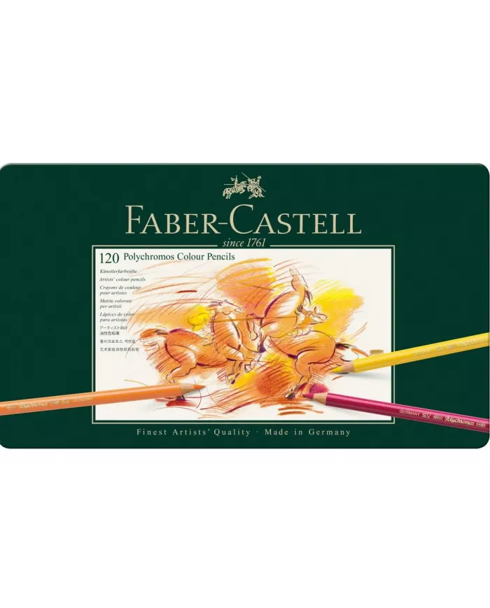 Boîte de crayons de couleur Faber Castell Polychromos, assortiment de 120 pces
