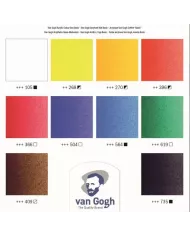 Coffret à l'acrylique Van Gogh 10 x 40ml + accessoires