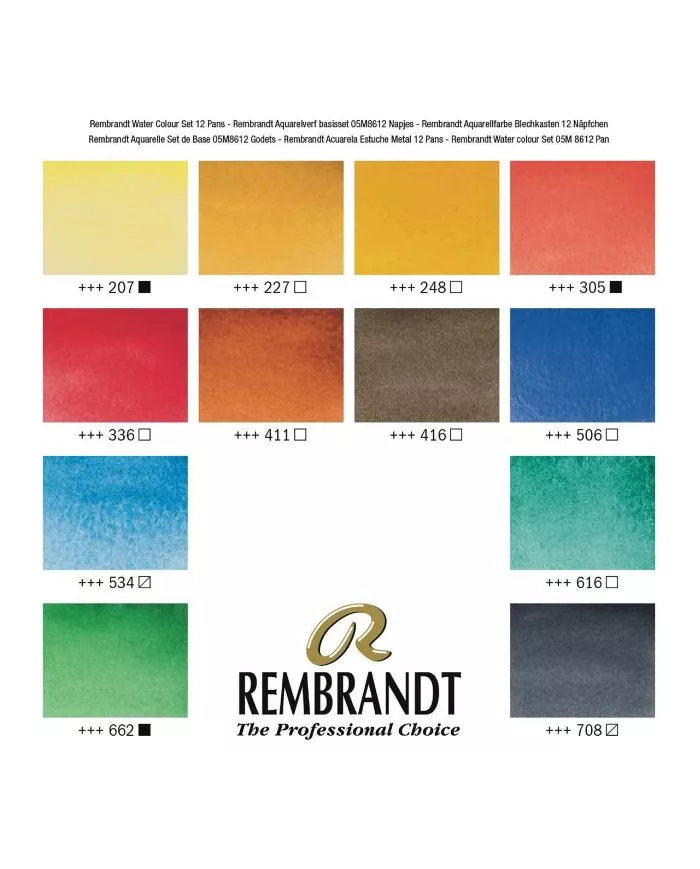 Set métal Aquarelle Rembrant | 12, 24, 36 ou 48 couleurs