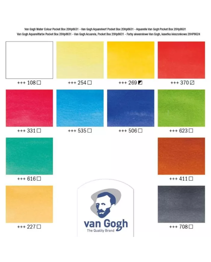 Boîte d'aquarelle poket Van Gogh | 12 et 18 couleurs