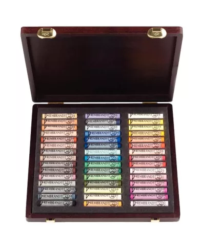 Coffret en bois Pastels tendres Sélection Portrait Traditionnel | 45 Pastels entiers