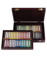 Coffret en bois Pastels tendres Sélection Paysage Deluxe | 60 Pastels entiers