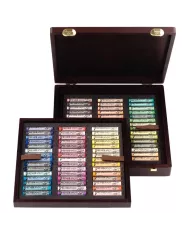 Coffret en bois Pastels tendres Sélection Paysage Professionnel | 90 Pastels Entiers