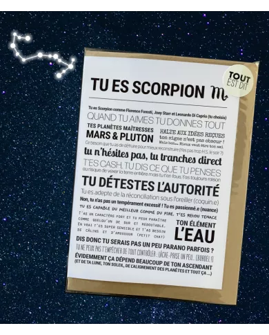 Carte Tout Est Dit "Scorpion"