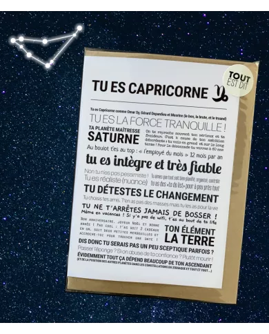 Carte Tout Est Dit "Capricorne"