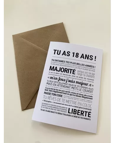 Carte Tout Est Dit "18 ans"