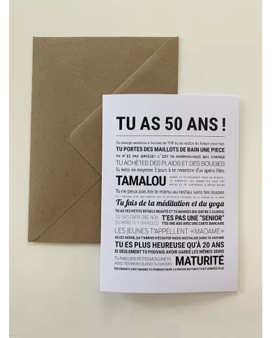 Carte Tout Est Dit "50 ans" femme