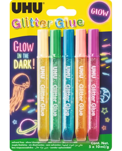 UHU Glitter glue glow in the dark