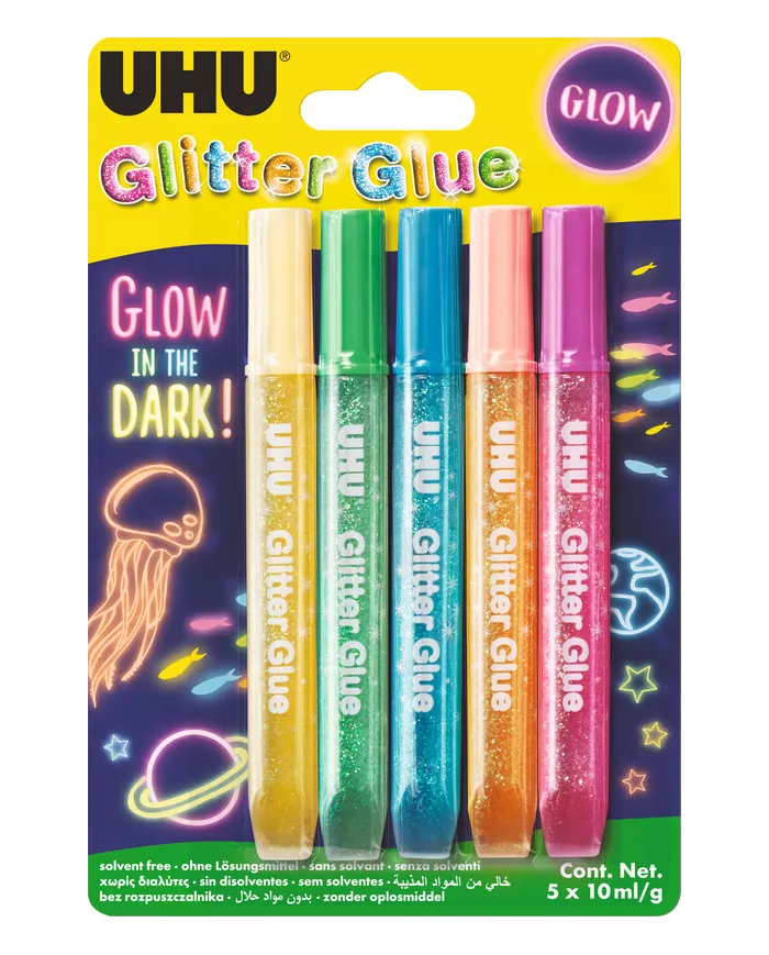 UHU Glitter glue glow in the dark