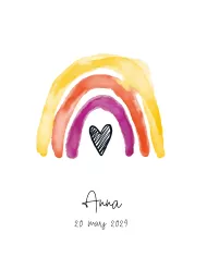 Carte simple 15x10.5cm Naissance "Arc-en-ciel"