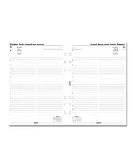 Filofax - Recharge A5 1 jour par page + heures colonnes multi-langues 2026