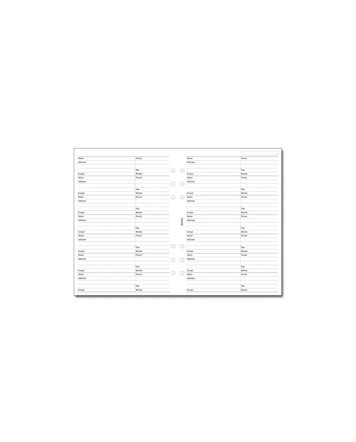 Filofax - Recharge A5 Noms, adresses, téléphones en anglais