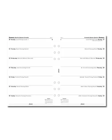 Filofax - Recharge A5 semaine sur 1 page multi-langues 2024