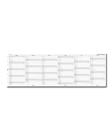 Filofax - Recharge PERSONAL Planning vertical en anglais 2024 ou 2025