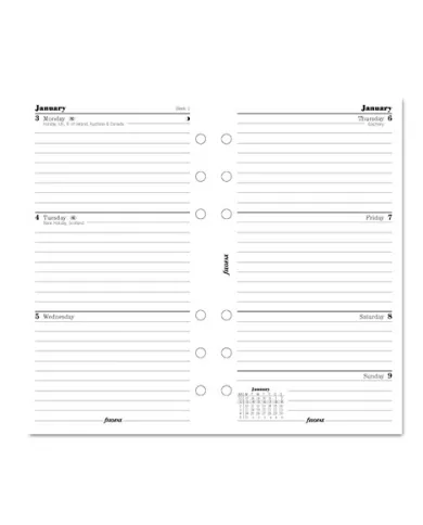 Filofax - Recharge PERSONAL semaine sur 2 pages ligné en anglais 2026