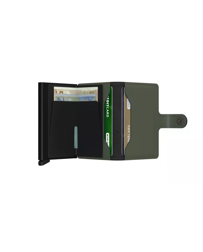 Secrid - Porte-cartes de crédit en cuir Matte vert-noir